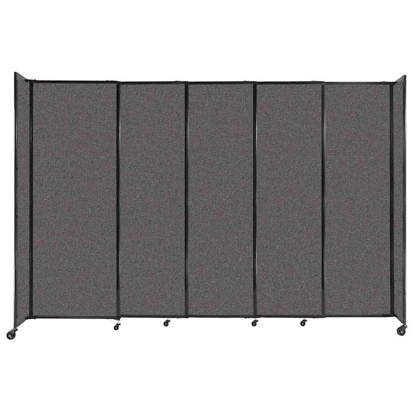 StraightWall Sliding Portable Partition 11'3" x 7'6" Charcoal Gray Fabric
